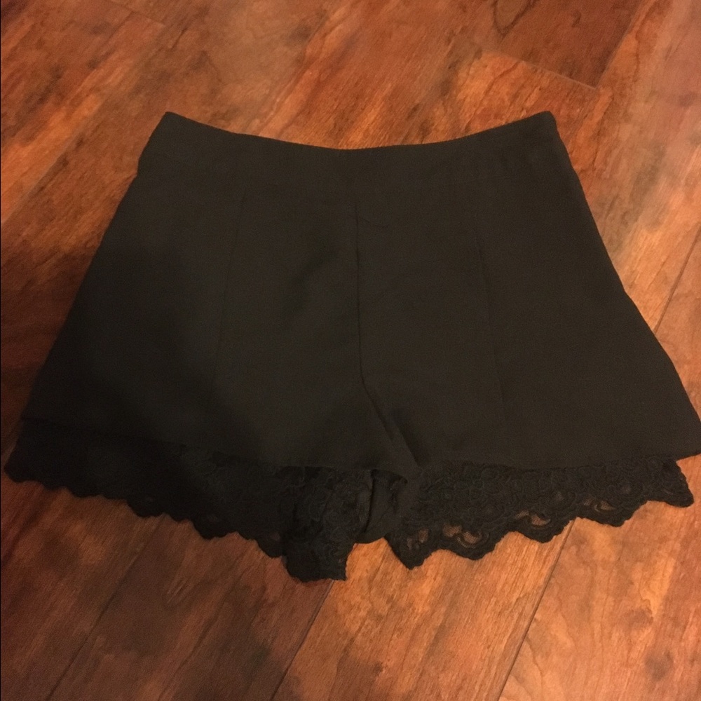 Polyester and lace shorts