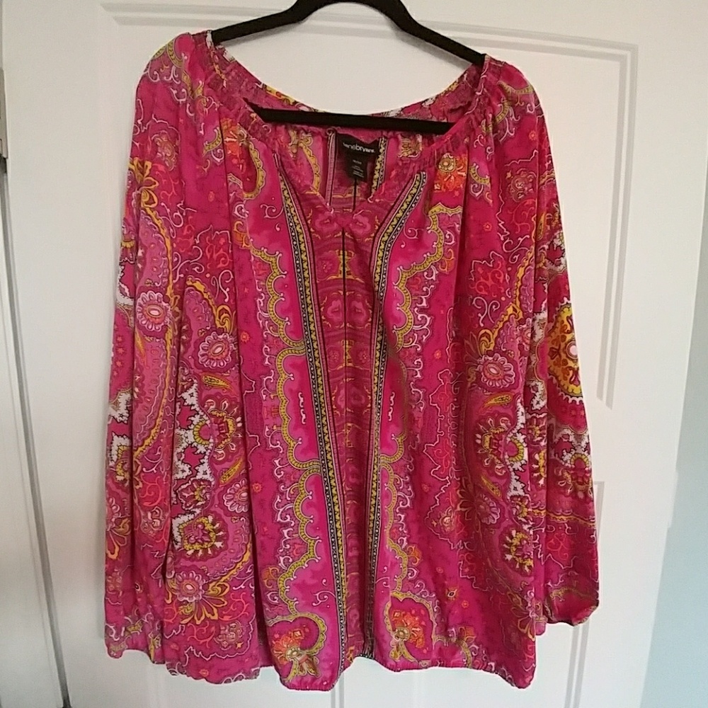 Lane Bryant Pink Print Blouse Size 18/20