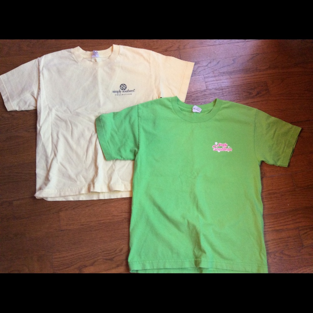 Pair of girls Simply Southern tshirts