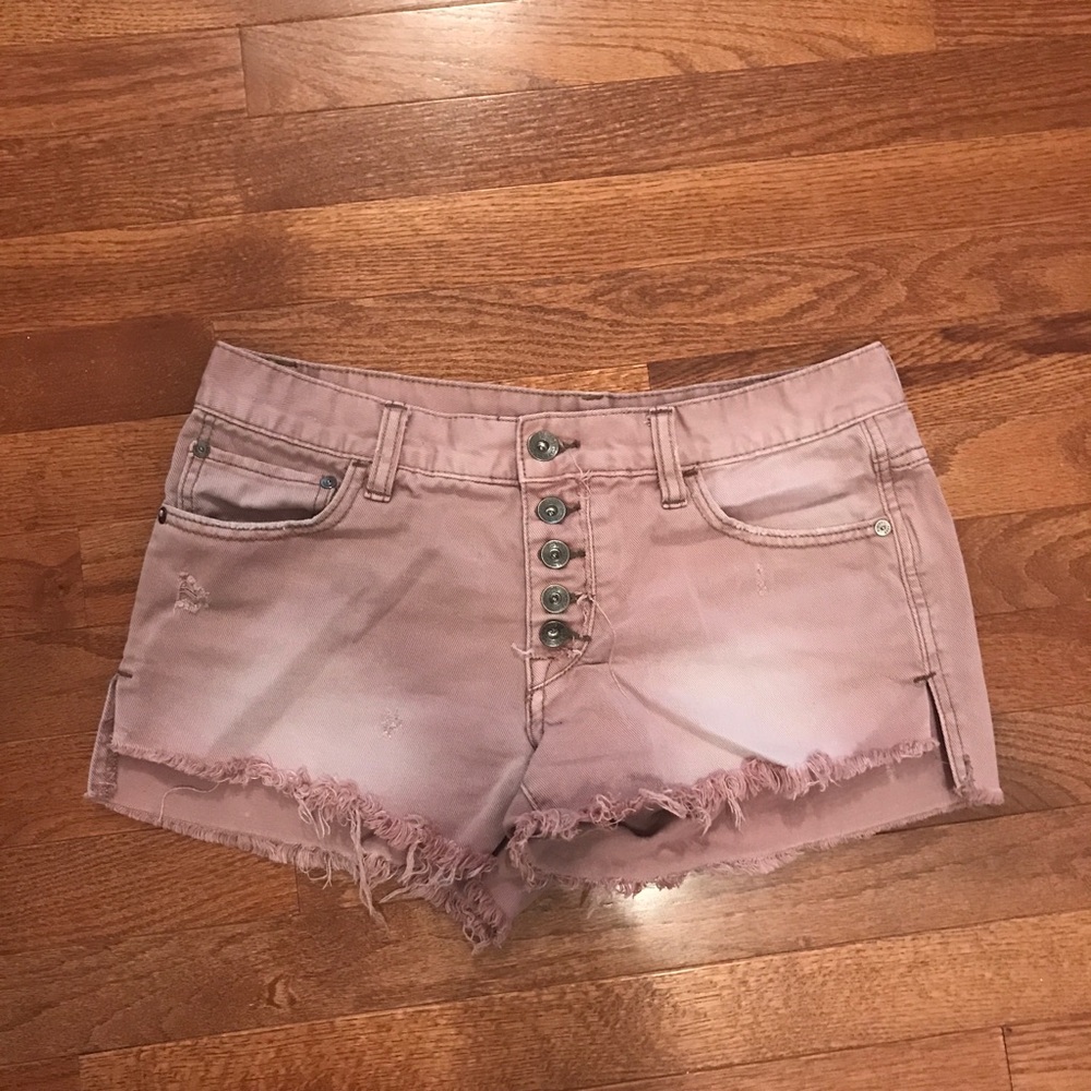 Free People 5 button denim shorts