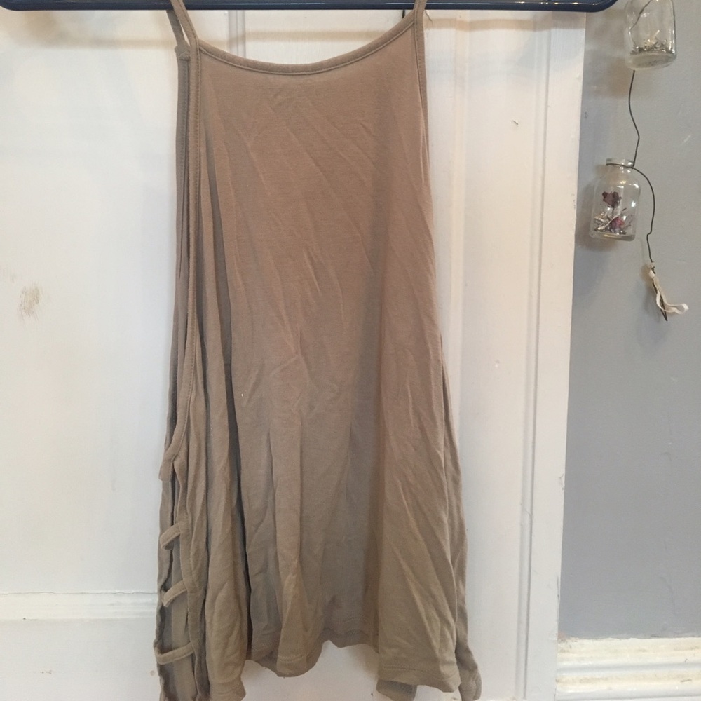 Tannish brown spaghetti strap tank top