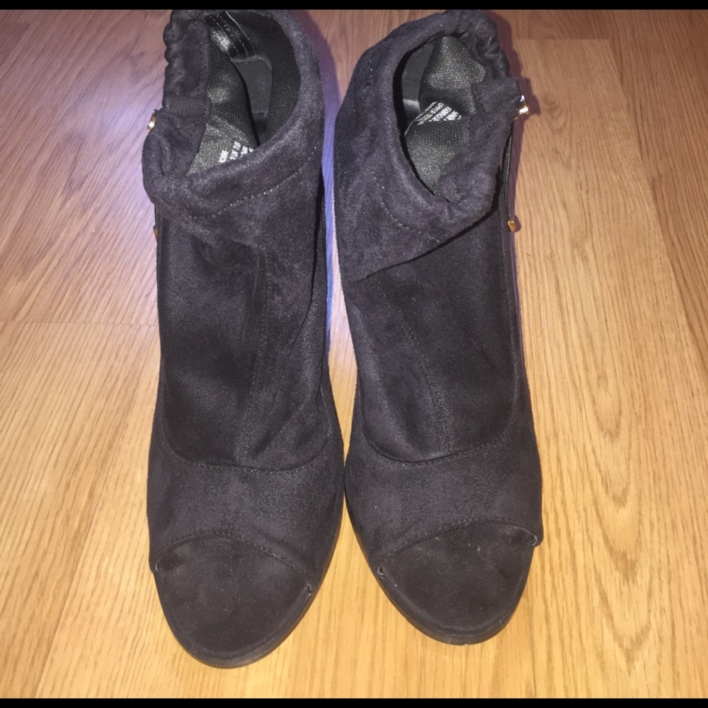 Sexy Black Open Toe Bootie