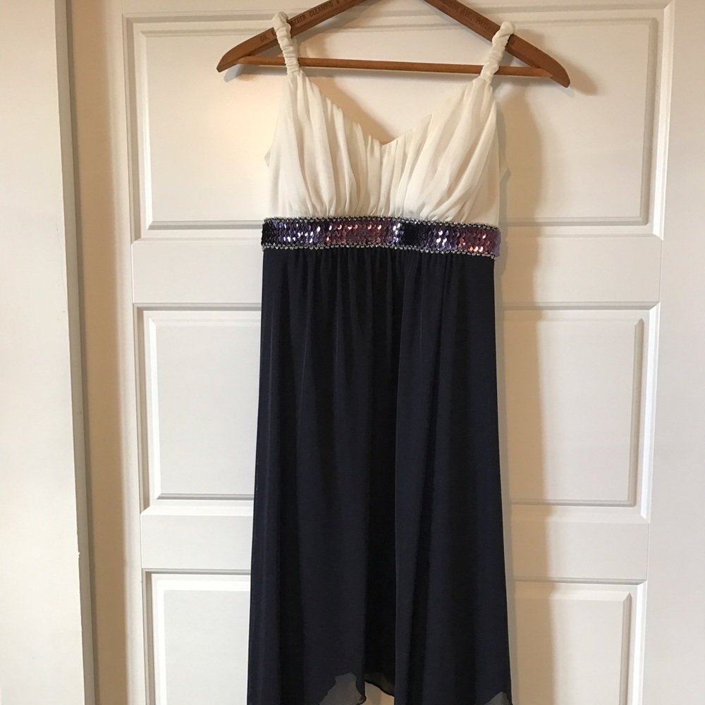 Short Blue Flowy Dress