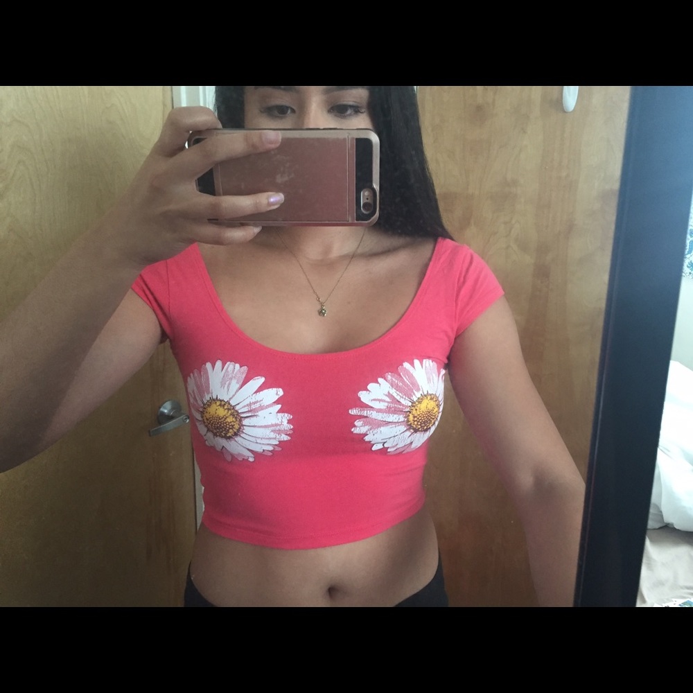 Floral & Coral Top