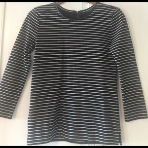 Ann Taylor Long Sleeve Black/White Strip Shirt