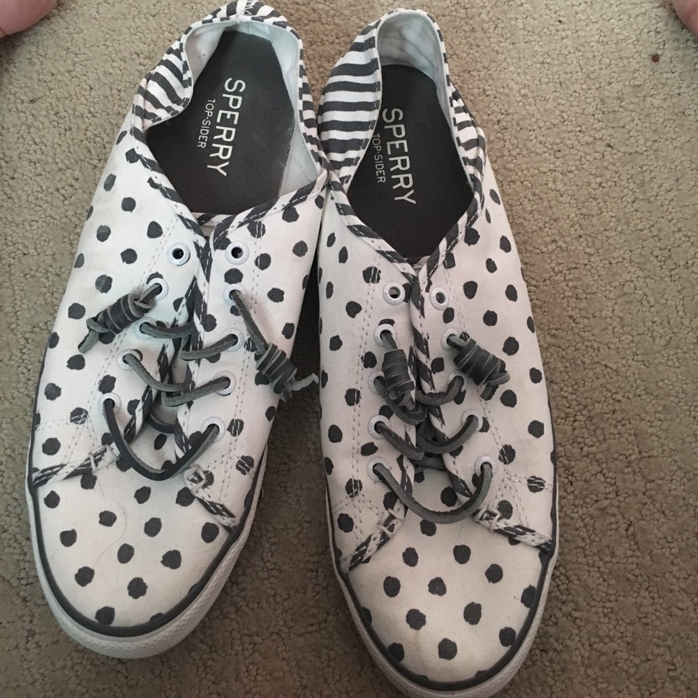 White and grey Sperry