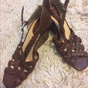 Cole Haan Brown Leather Wedges