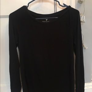 Plain black, long sleeve t-shirt