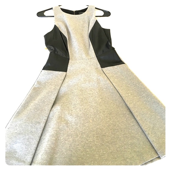 Gray and black leather side Club Monaco dress - Picture 1 of 3