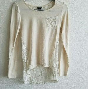 Long Sleeve, Off White Blouse