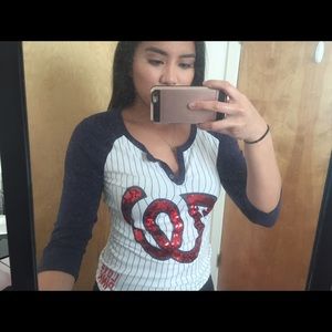 Washington Nationals baseball tee VS Pink