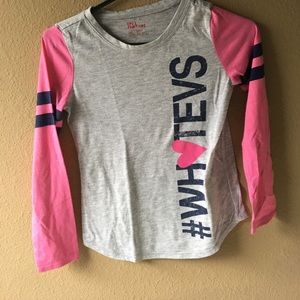 gray and pink long-sleeves