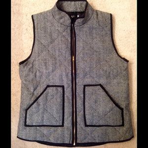 Black & White Herringbone Vest