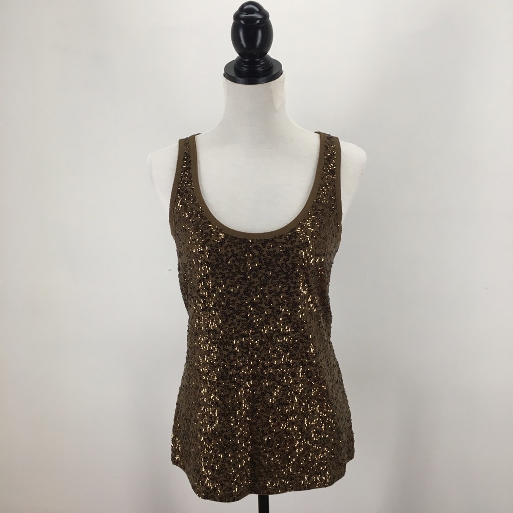 J. Crew Bronze Drapey Sequin Tank-NWOT!