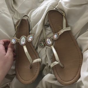 Gold embellished sandals
