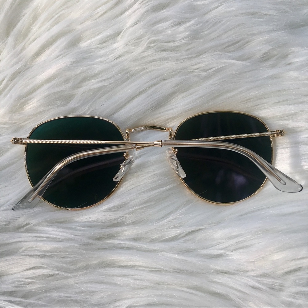 2/$14 Rose Gold Pink Mirrored Round Sunglasses - Picture 4 of 4