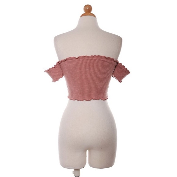 🚫Sold🚫Wavy Crop Top - Rose - Picture 2 of 4