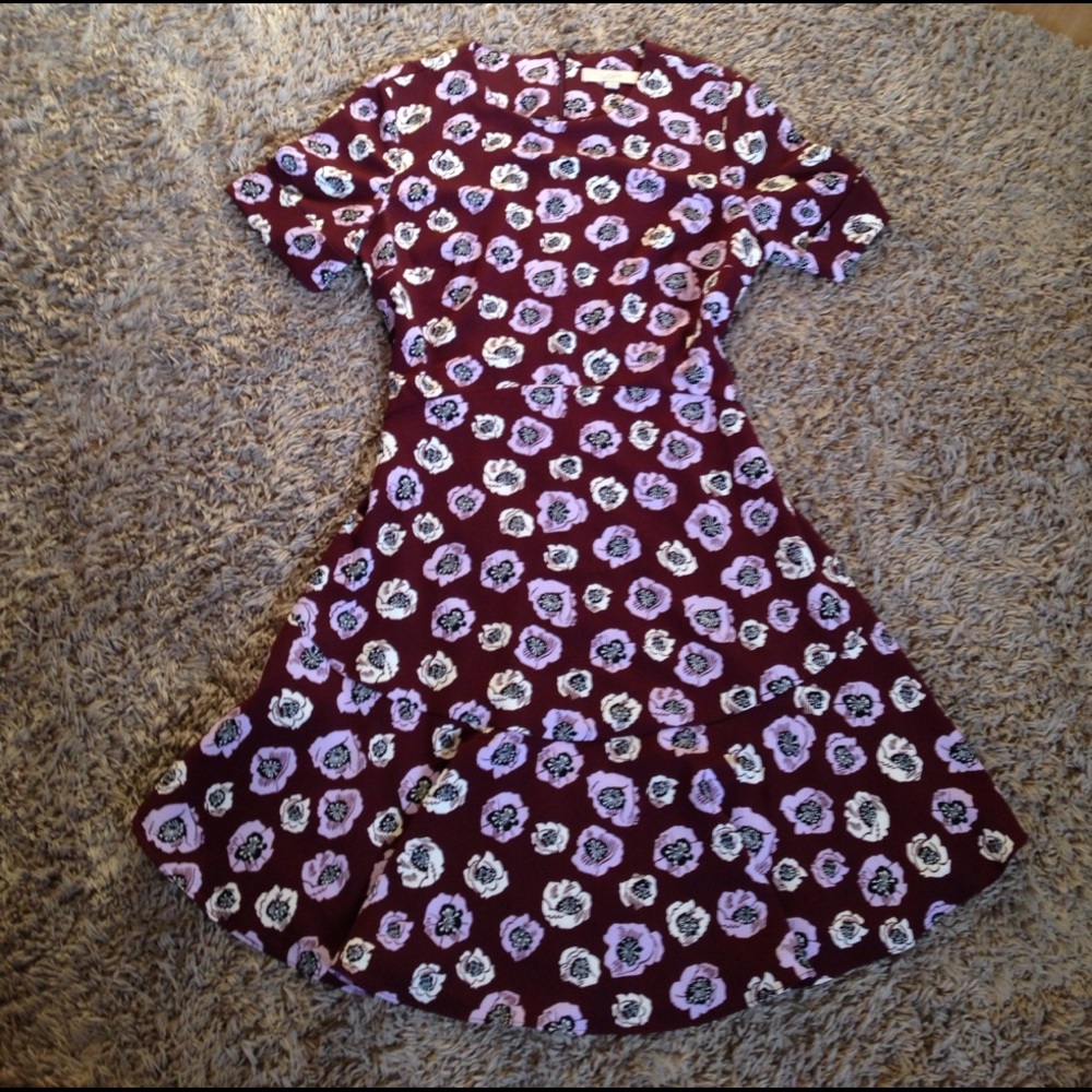 LOFT plum dress.  Light with flounce bottom! So 6
