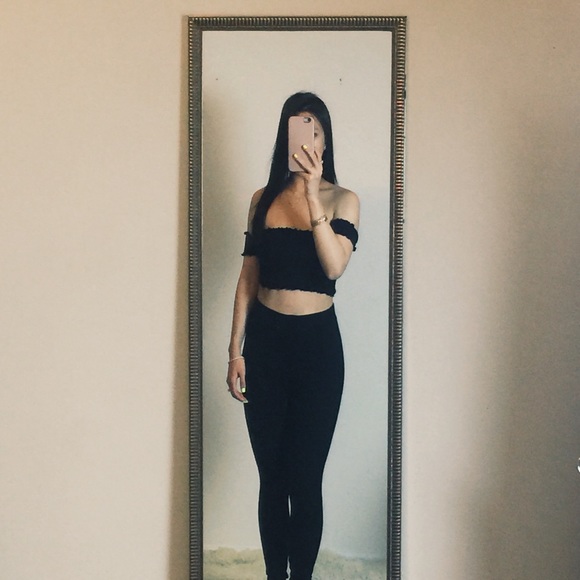 LF Tops - Wavy Crop Top - Black LF Tops - Wavy Crop Top - Black