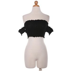 LF Tops - Wavy Crop Top - Black LF Tops - Wavy Crop Top - Black