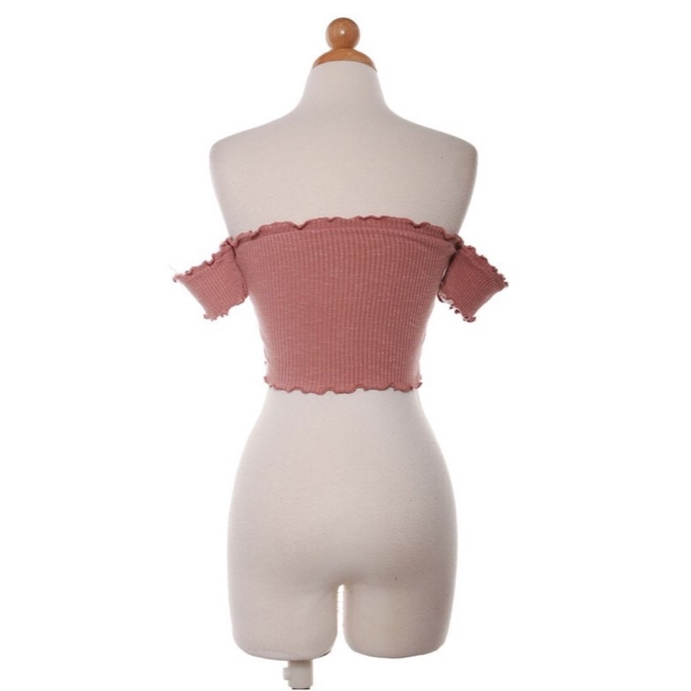 🚫Sold🚫Wavy Crop Top - White - Picture 3 of 6