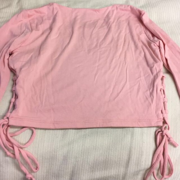 NWOT Ballet pink side laced crop top - Picture 4 of 4