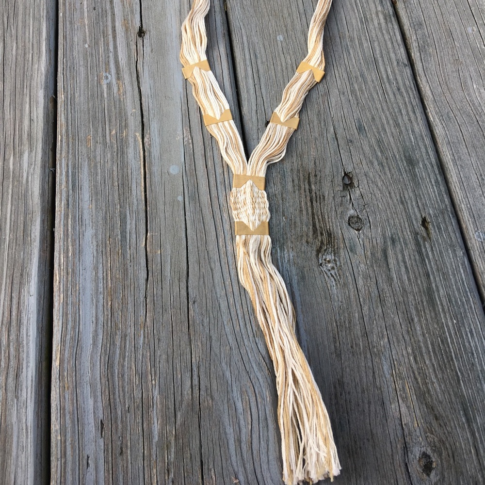 New Free People open road necklace in cream - Picture 2 of 2