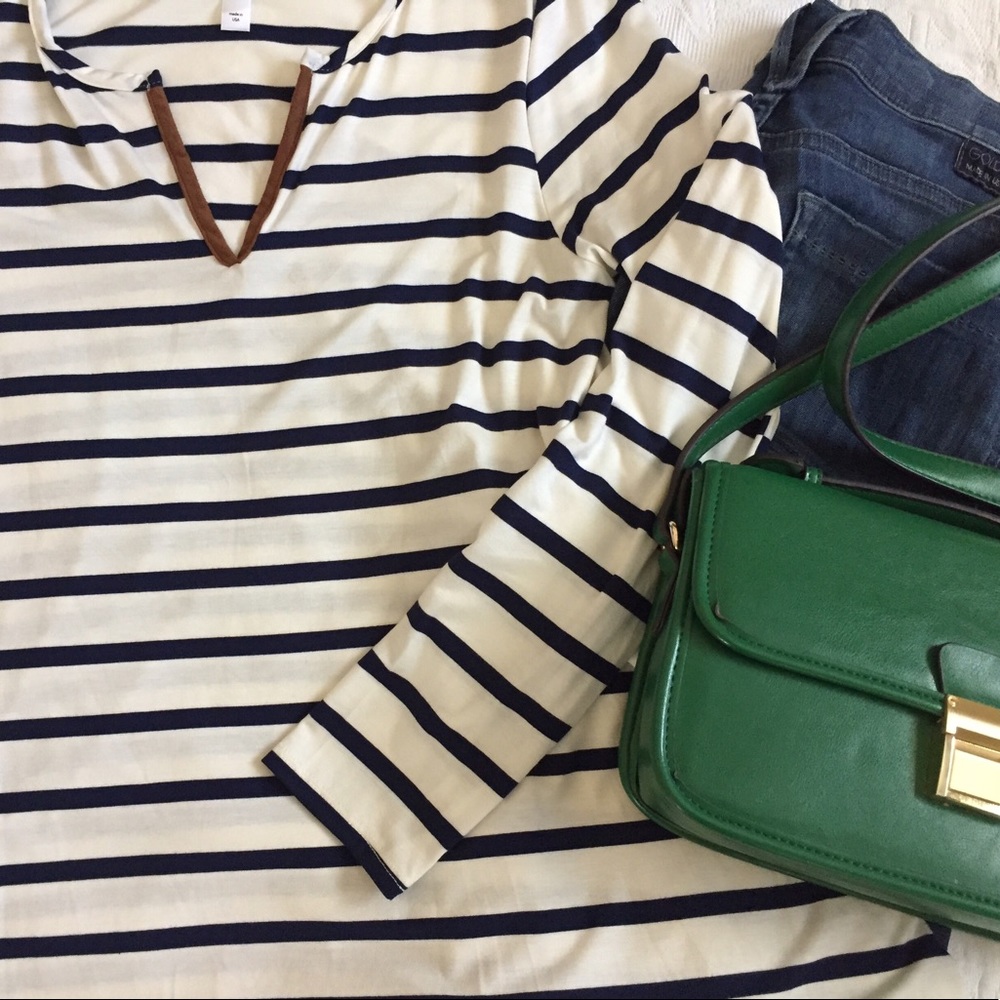 Sold Out!! Classic Striped Tunic in Navy - Picture 5 of 6