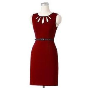 Apt. 9 Maroon Cutout Ponte Sheath Dress