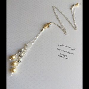 Cross lariat necklace- Sterling Silver