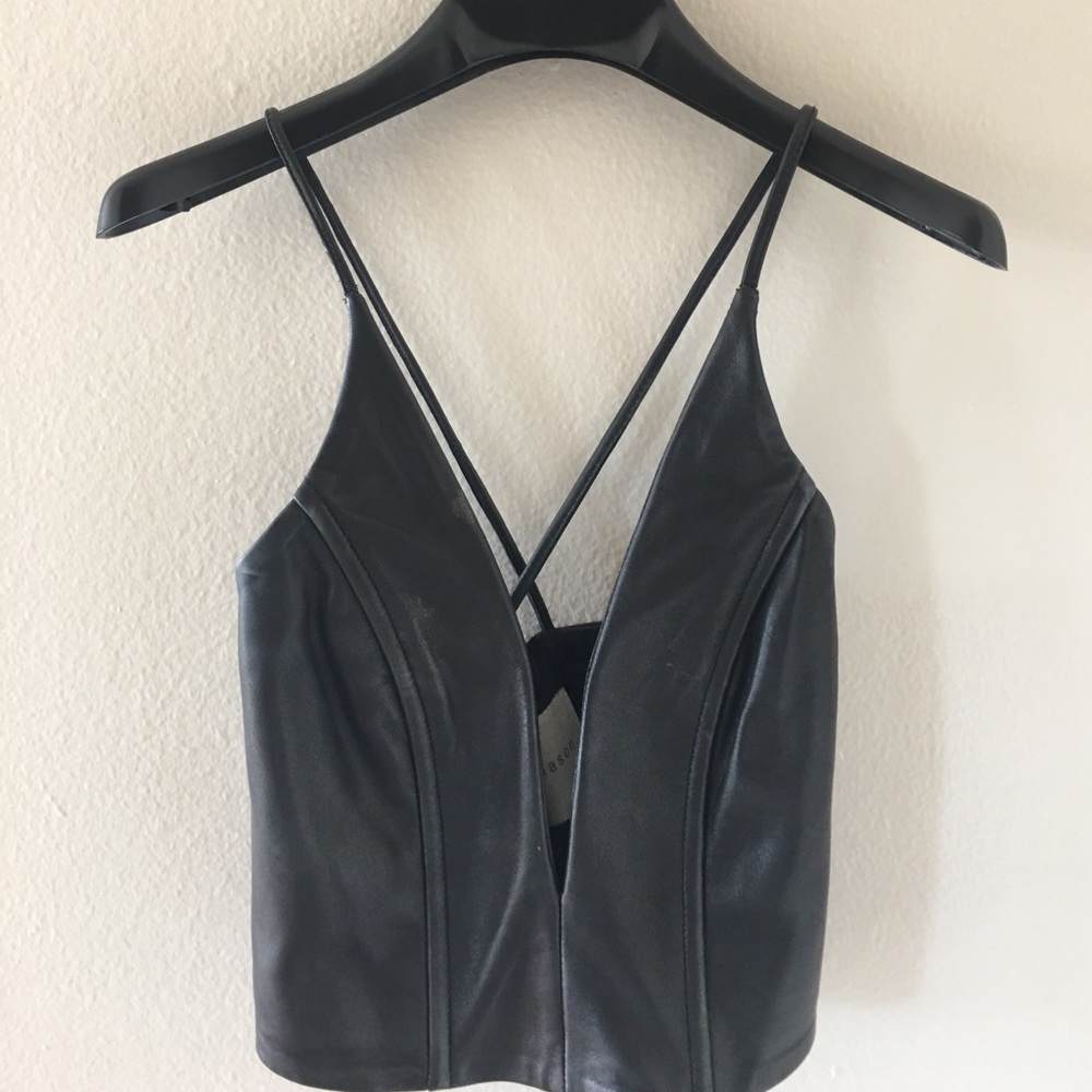 Leather crop top