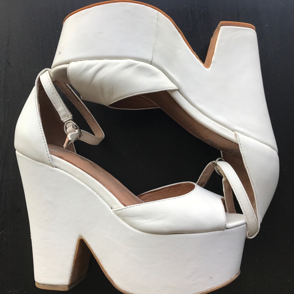 Jeffrey Campbell Brazen white Platform Wedge