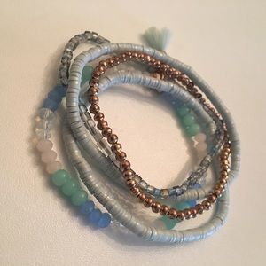 Aldo Sea Blue Beaded Bracelet Set 🏝