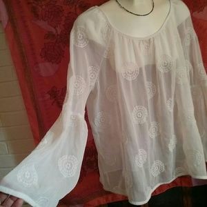 Super cute sheer boho top