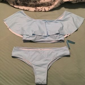 Flowy off shoulder swimsuit