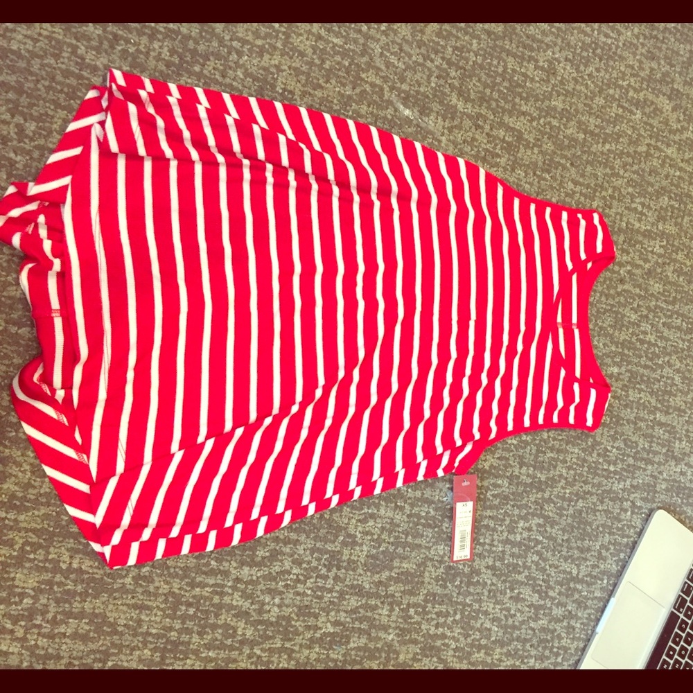 Red and white striped tank top