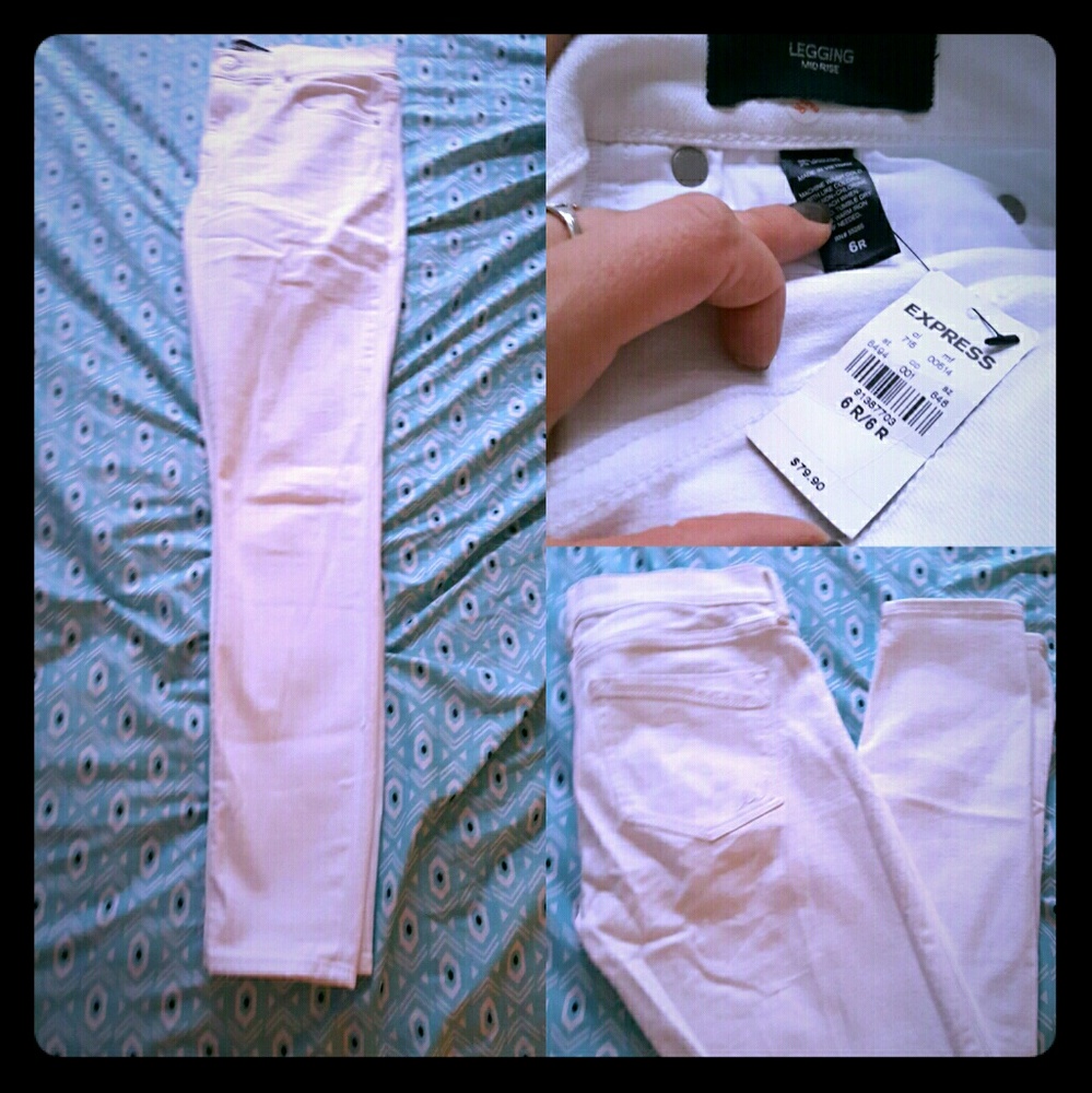 EXPRESS White Skinny Jeans
