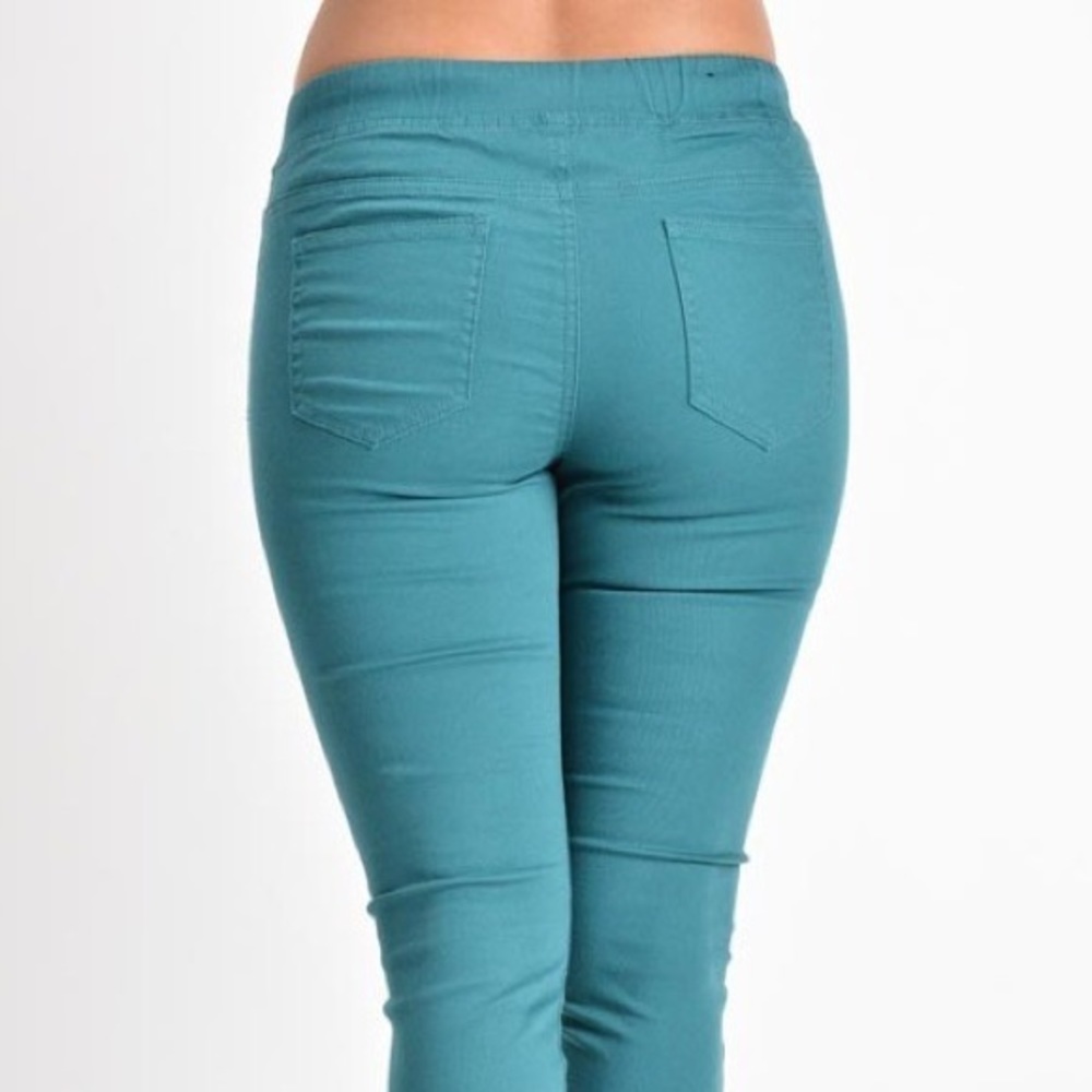‼️LAST -  DUSTY BLUE COLD KNEE SKINNY PANTS - Picture 3 of 3