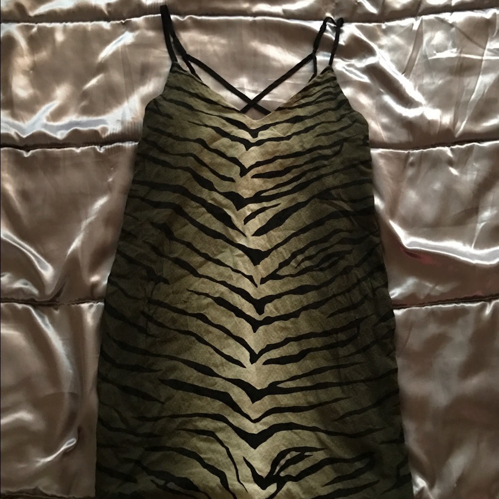 Green Zebra Strappy Dress
