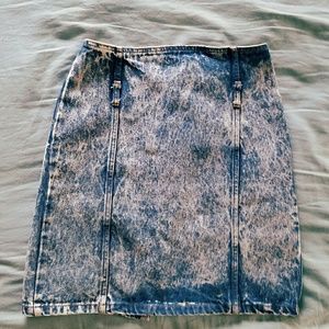 Vtg Acid Wash Denim Skirt
