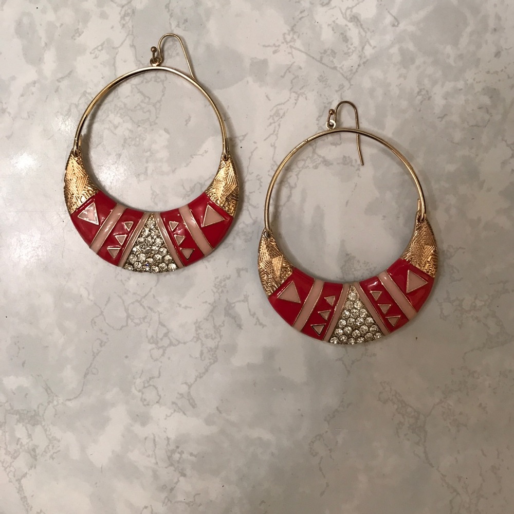Jlo red earrings hoops