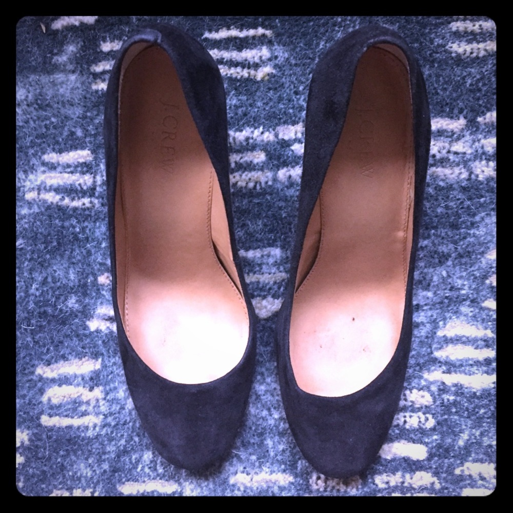 J. Crew black suede pumps - size 8