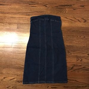 Express denim strapless dress
