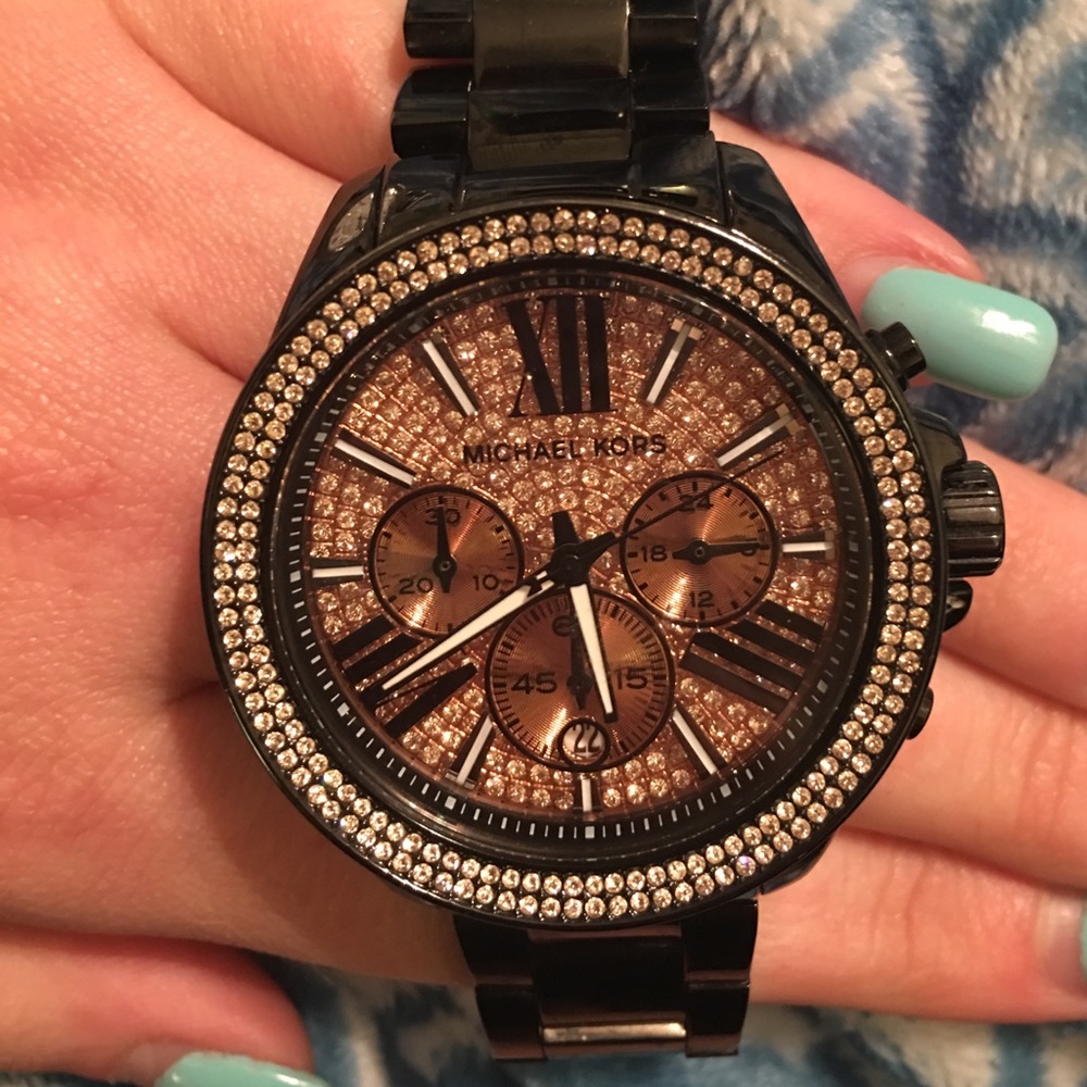 Black/Rose Gold Michael Kors Watch