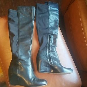 Over the knee wedge boot