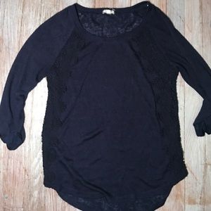 Navy blue 3/4 sleeve top