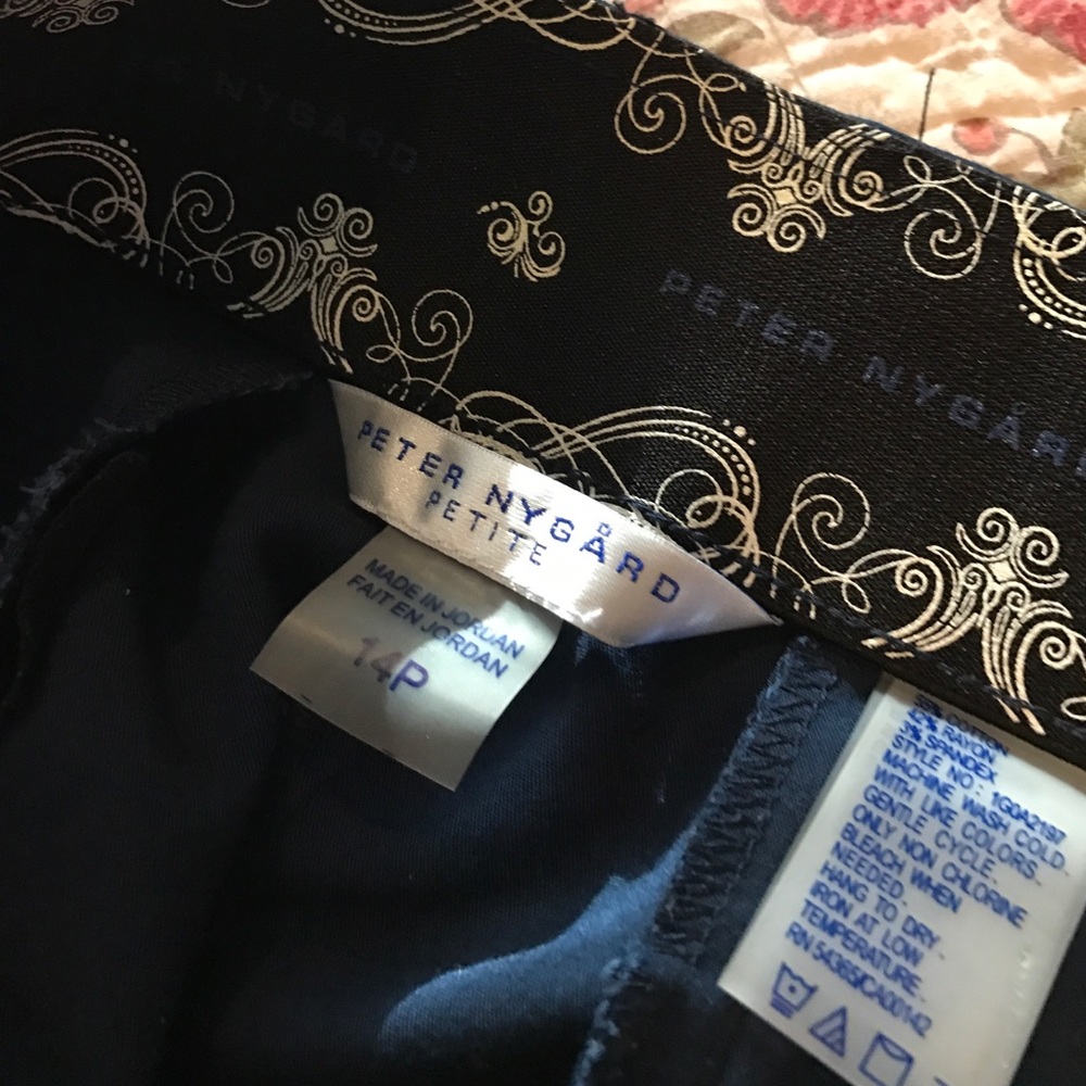 Peter Nygard Petie Navy Ankle Pants