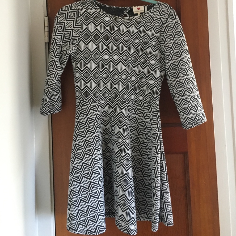 Grey and white skater dress