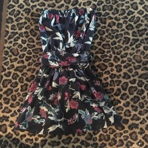 Floral print strapless summer dress S NWOT