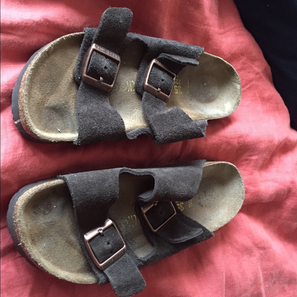 Brown, Suede Women's Birkenstocks (Size: 35)